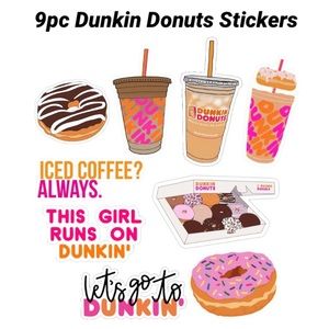 9pc Dunkin Donuts Stickers